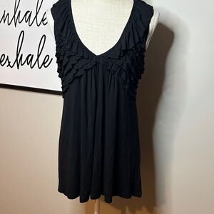 Chic Black Ruffled Women's Blouse